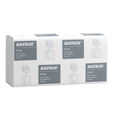 Katrin Plus 2ply Z Fold White Hand Towels Non Stopeasyflush 2835 Pack