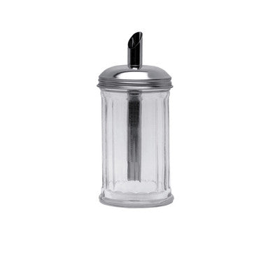 Sugar Pourer Clear Glass Base S/St.Tube Top