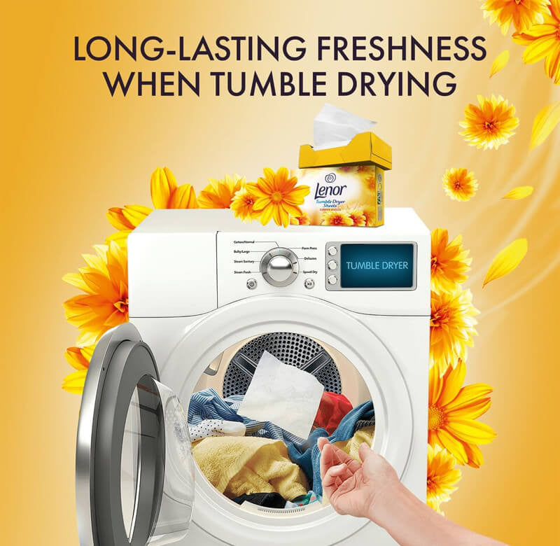 Lenor Summer Breeze Dryer Sheets washing machine 34 Sheets 12 Pack
