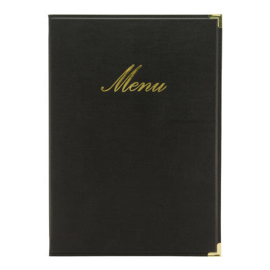 Classic A4 Menu Holder Black 4 Pages
