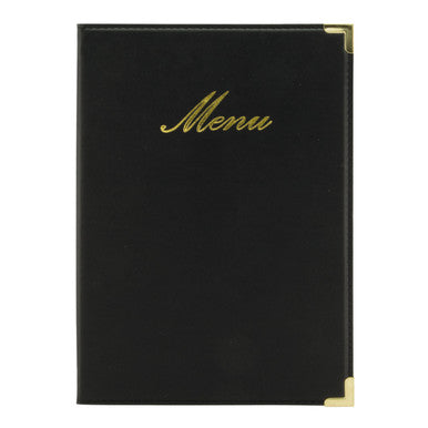 Classic A5 Menu Holder Black 4 Pages