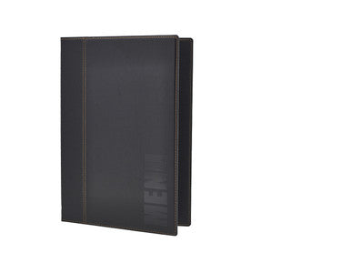 Contemporary A4 Menu Holder Black 4 Pages