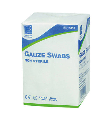 Premier Healthcare Absorbent Cotton Gauze Swab Non Sterile 10cm x 10cm 100 Pack