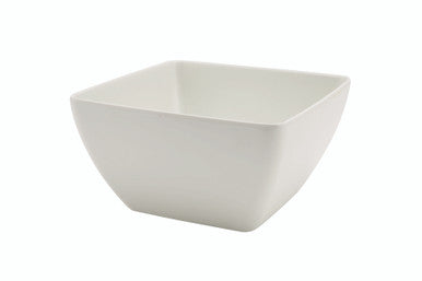 White Melamine Curved Square Bowl 19cm