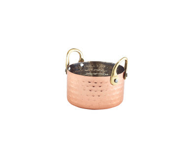 Mini Hammered Copper Casserole Dish 9.2 x 5cm 12 Pack