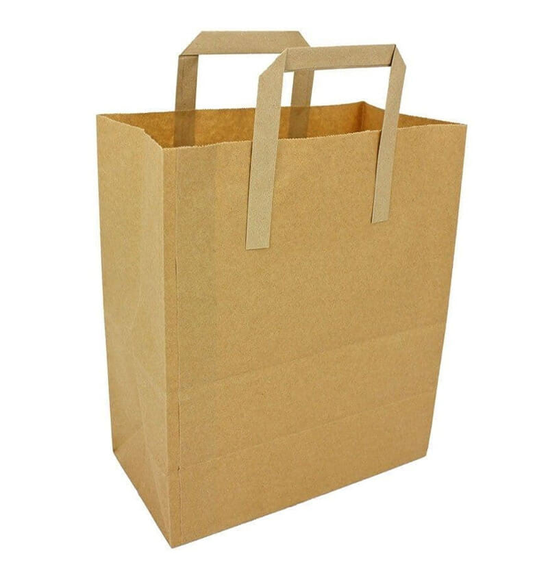 Recycled Kraft Paper Carrier Bag With Handles 250 x 300 x 140mm