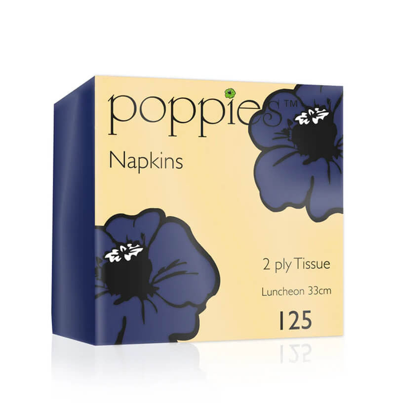 2 Ply Dark Blue Paper Napkin 4 Fold 33 x 33cm 2000 Pack
