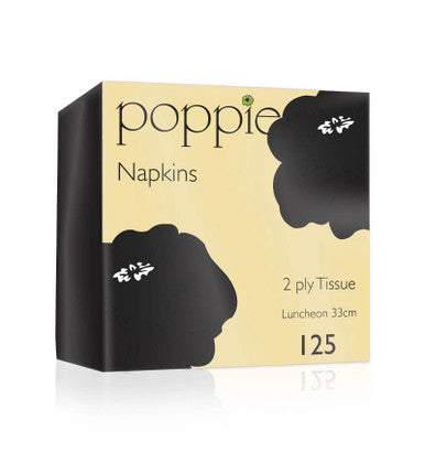 2 Ply Black Paper Napkin 4 Fold 33 x 33cm 2000 Pack
