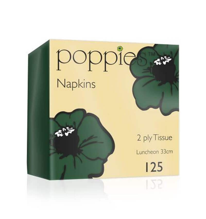 4 Fold 2 Ply Dark Green Napkin 33cm in a pack