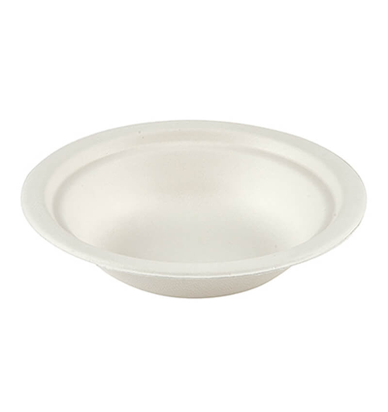 Full shot of Compostable Bagasse Bowls 400ml 178mm.