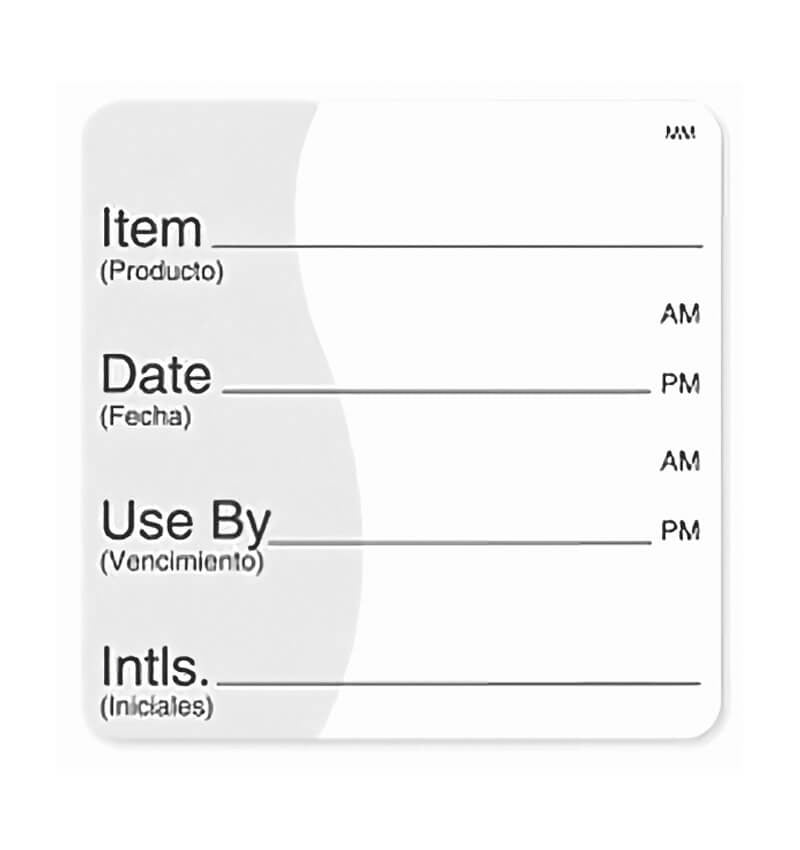 Use By Food Label 2 x 2 Inches