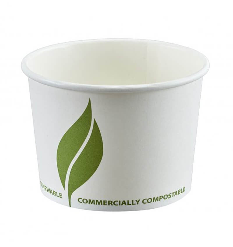 White Compostable Soup Container 16oz.