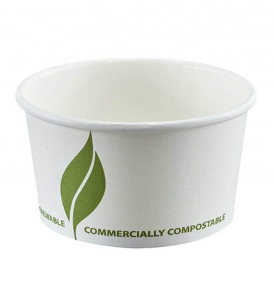 25 Pack White Compostable Soup Container 12oz