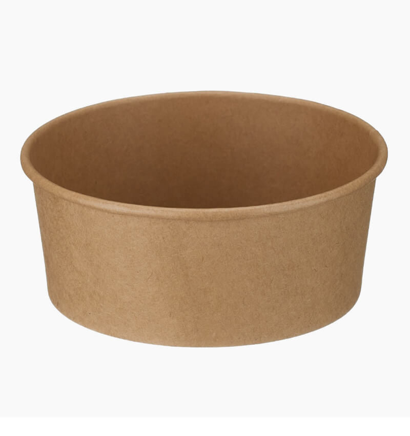 Compostable Round Kraft Takeaway Containers 149mm Wide 750ml.