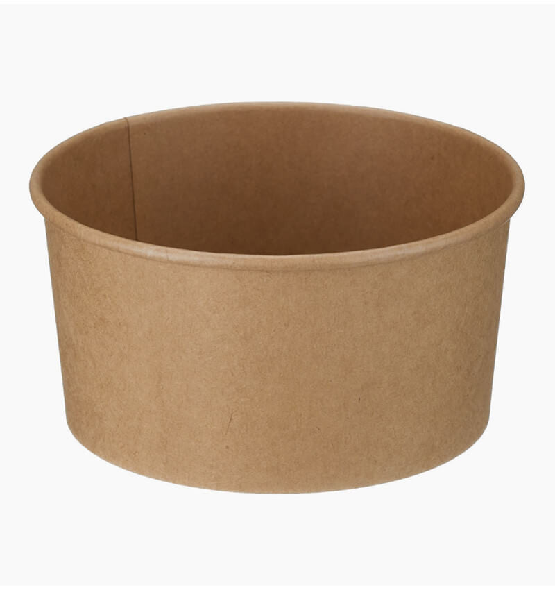 Compostable Round Kraft Takeaway Containers 149mm Wide 1000ml.