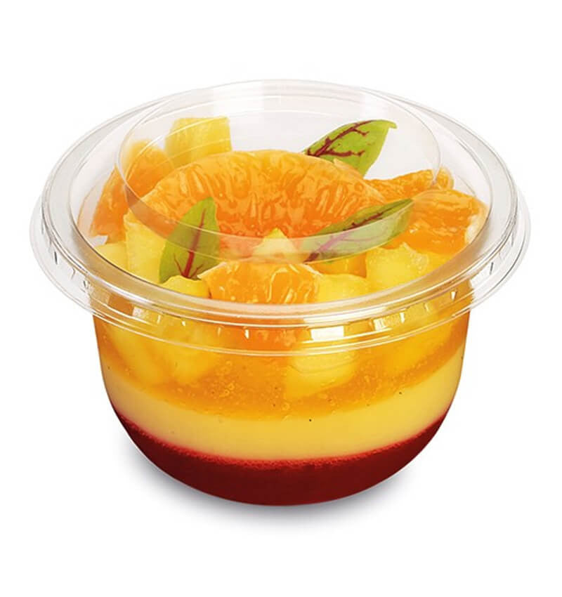 Recyclable PET Dessert Pot 100ml 76 x 46mm With Content