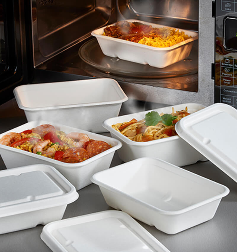Compostable Bagasse Leakproof Open Tray 750ml