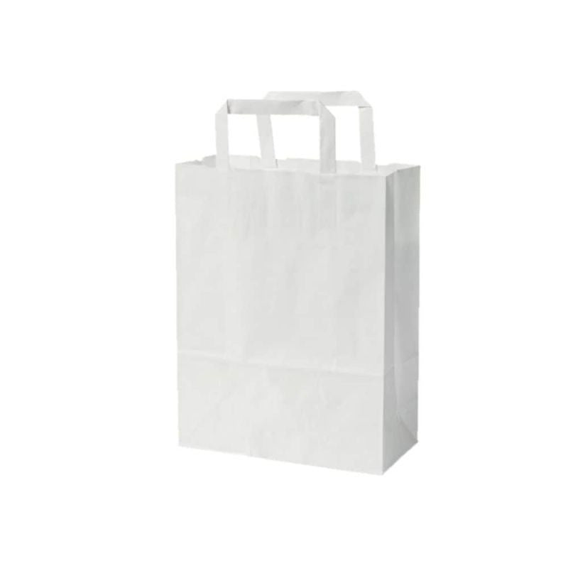 Kraft White SOS Takeaway Carrier Bags Medium 250 Pack