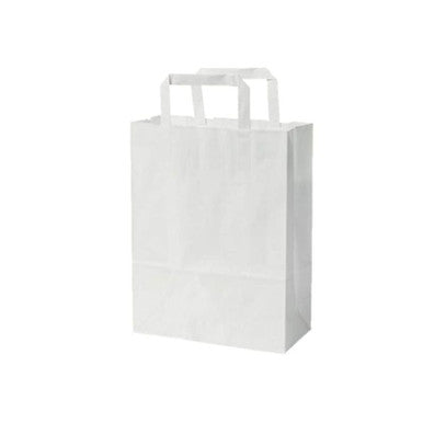Kraft White SOS Takeaway Carrier Bags Medium 250 Pack
