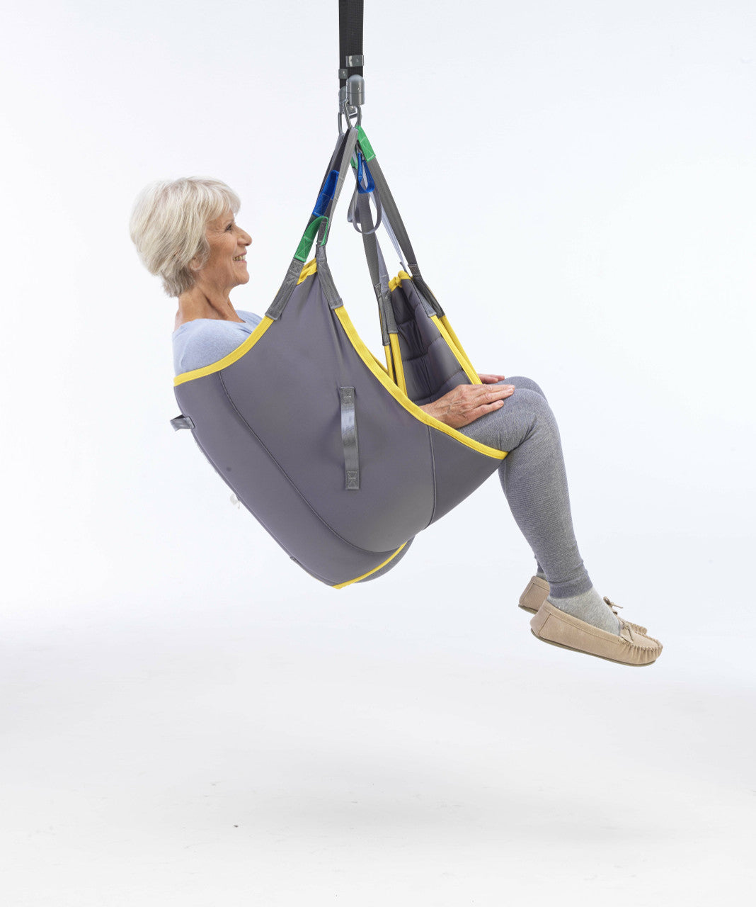 Person using the Invacare Universal Standard Sling Spacer Fabric