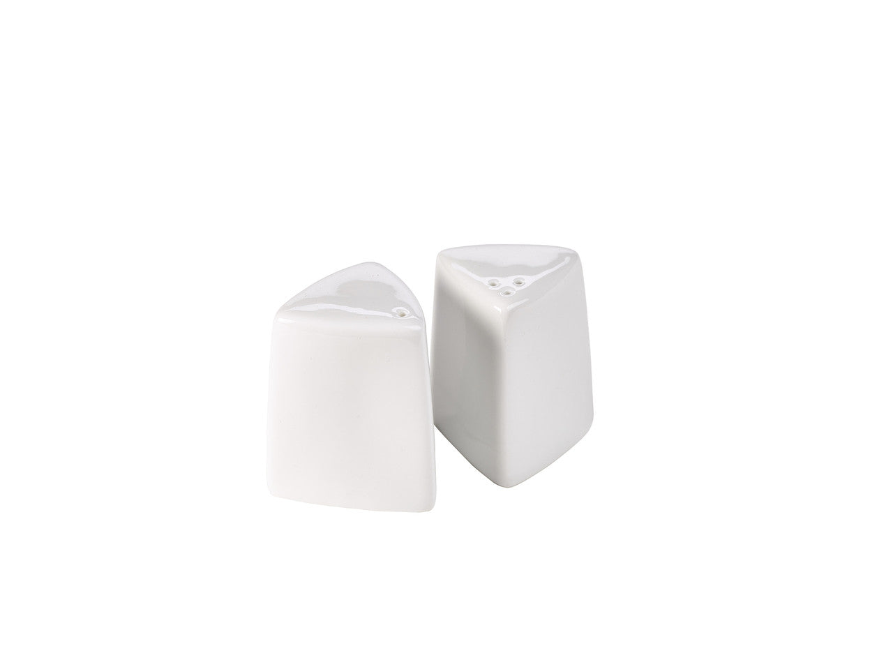 Genware Porcelain Triangular Pepper Pot 6cm/2.5" 6 Pack Group Image