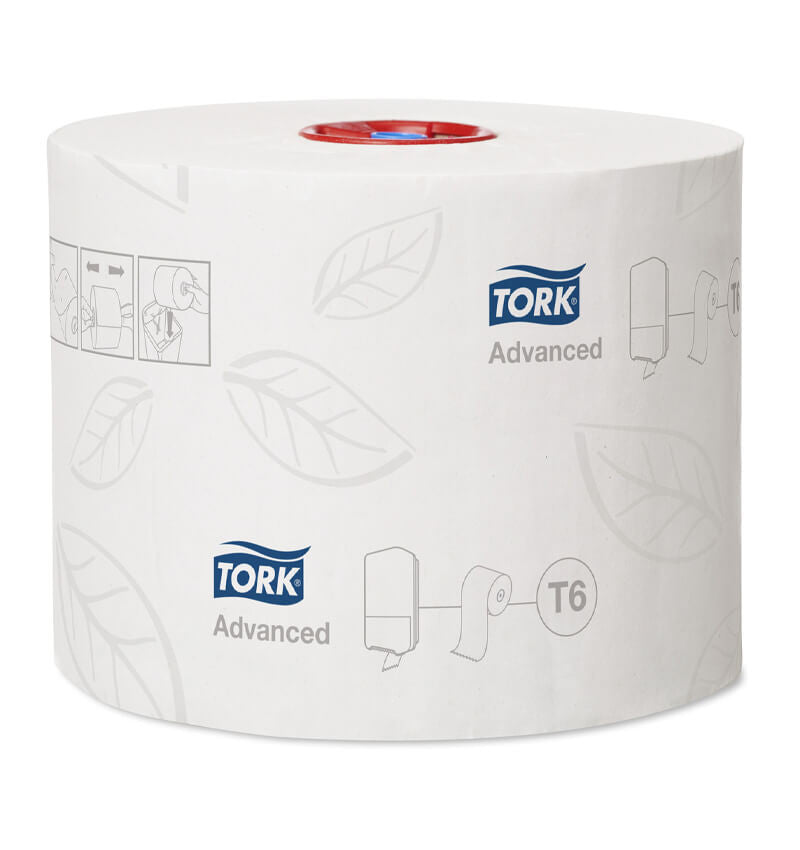 Full shot of Tork M127530 Premium Compact Toilet Rolls.