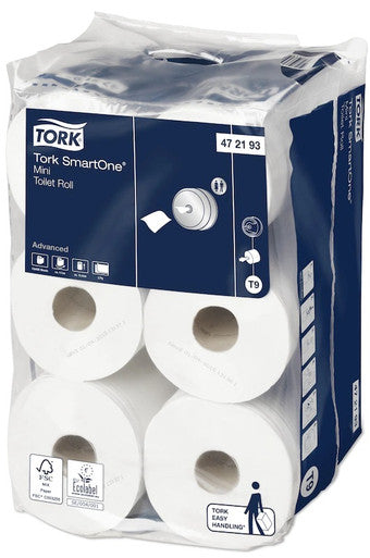 Tork SmartOne 2Ply Mini Toilet Roll 12 Pack 620 Sheets 472193