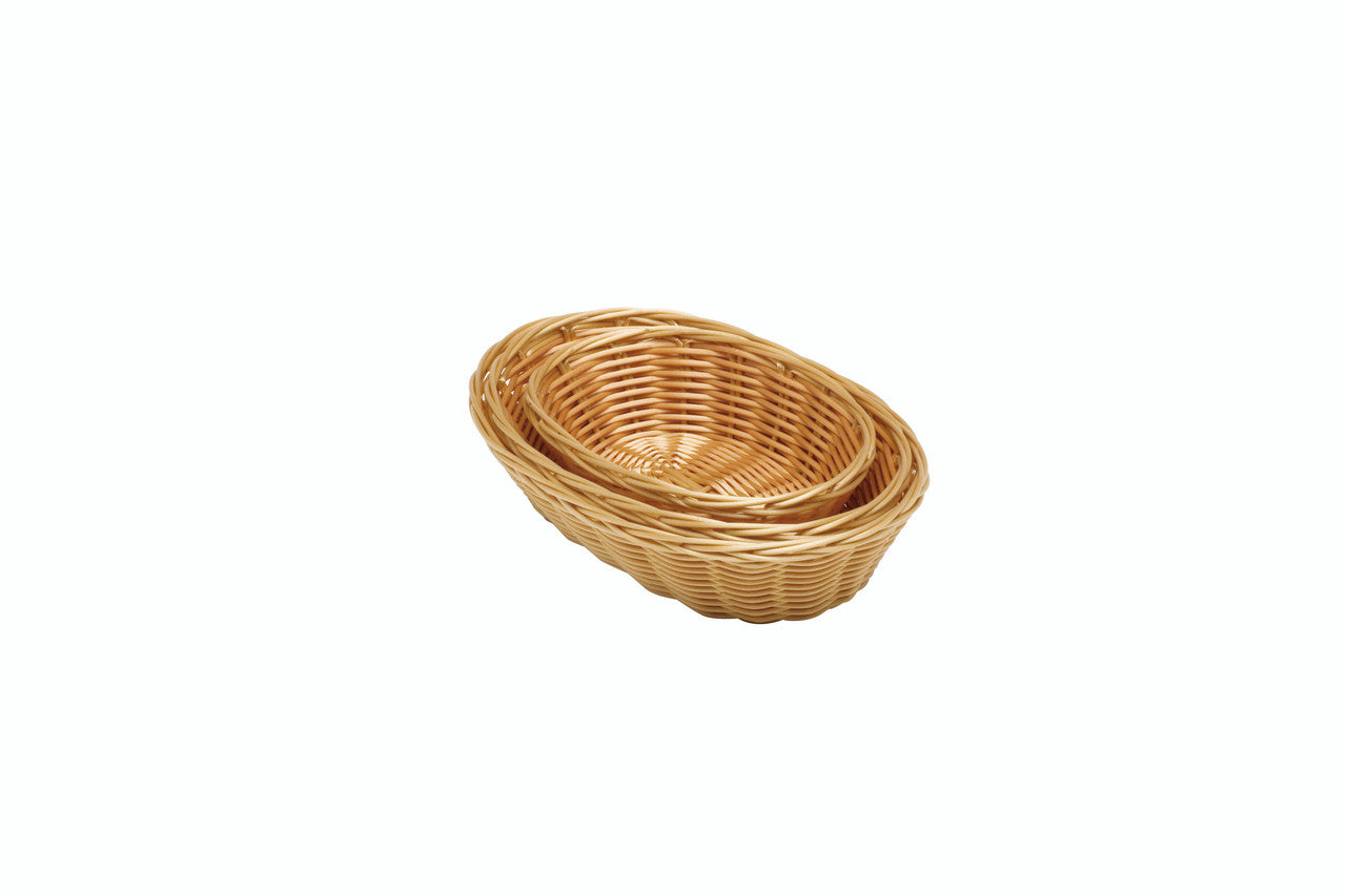 Oval Polywicker Basket 10"X6.5"X2.5" 12 Pack