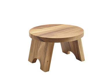 Genware Acacia Wood Round Buffet Riser 25cm
