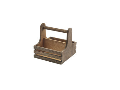 Small Rustic Wooden Table Caddy