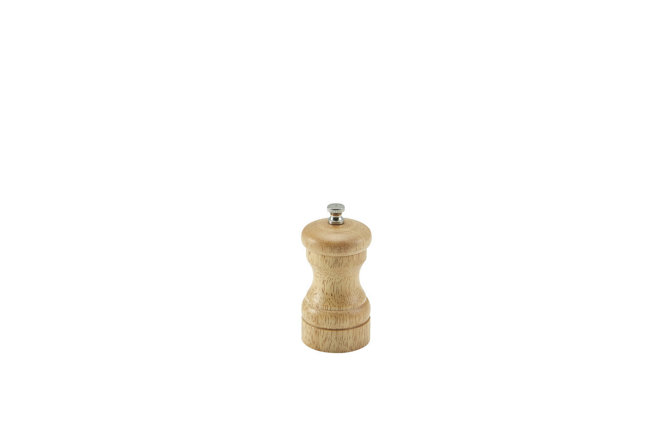 Genware Light Wood Salt Or Pepper Grinder 10cm