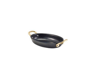 GenWare Black Vintage Steel Oval Dish 16.5 x 12.5cm 6 Pack