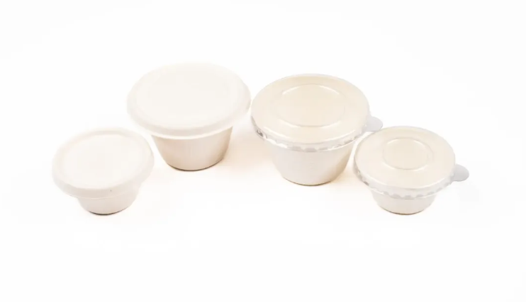 Bagasse Sauce Cups and Lids 2oz