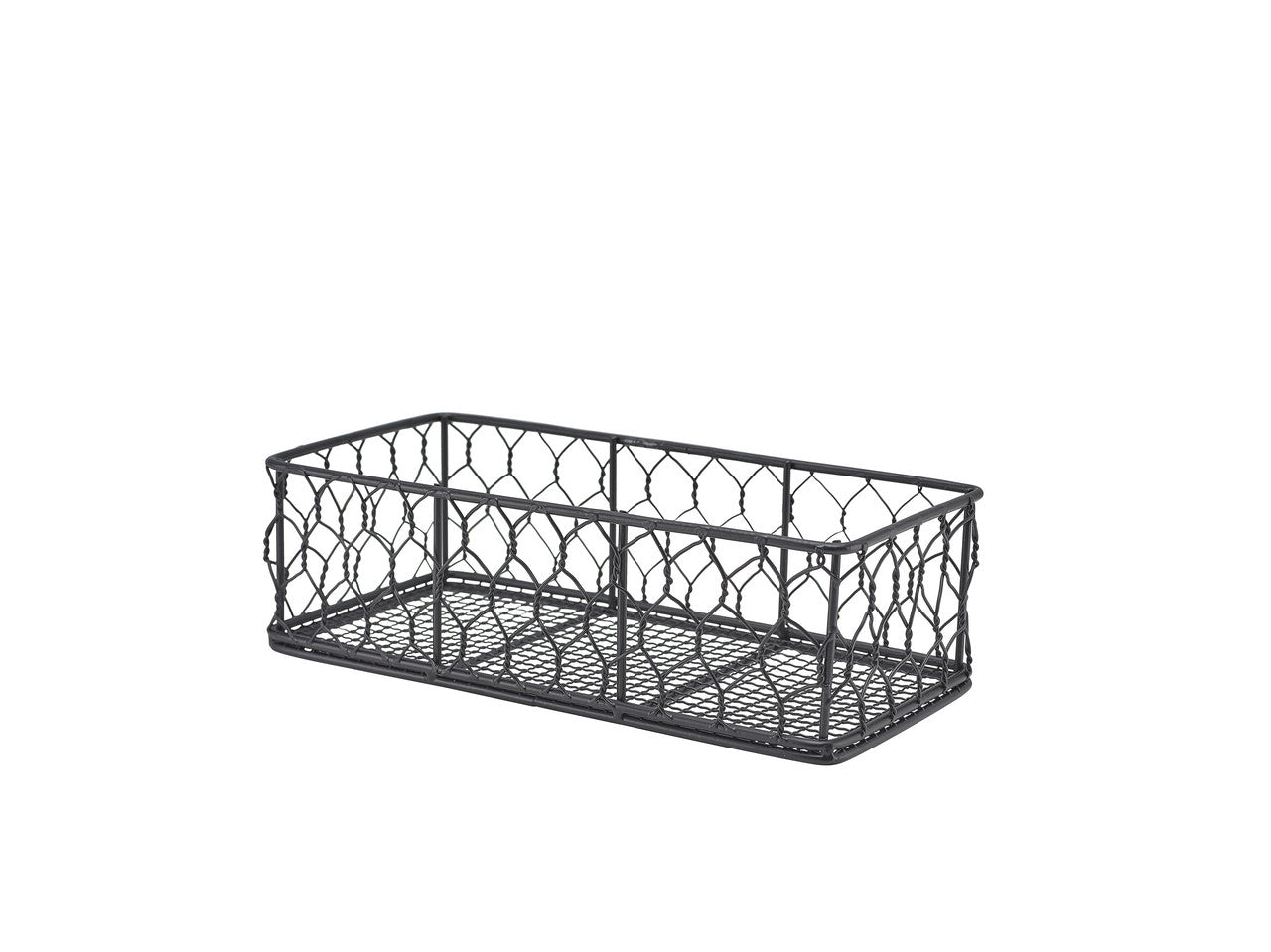 GenWare Rectangular Black Wire Basket 25 x 12 x 7.5cm 6 Pack