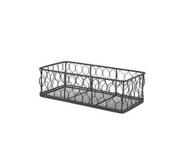 GenWare Rectangular Black Wire Basket 25 x 12 x 7.5cm 6 Pack