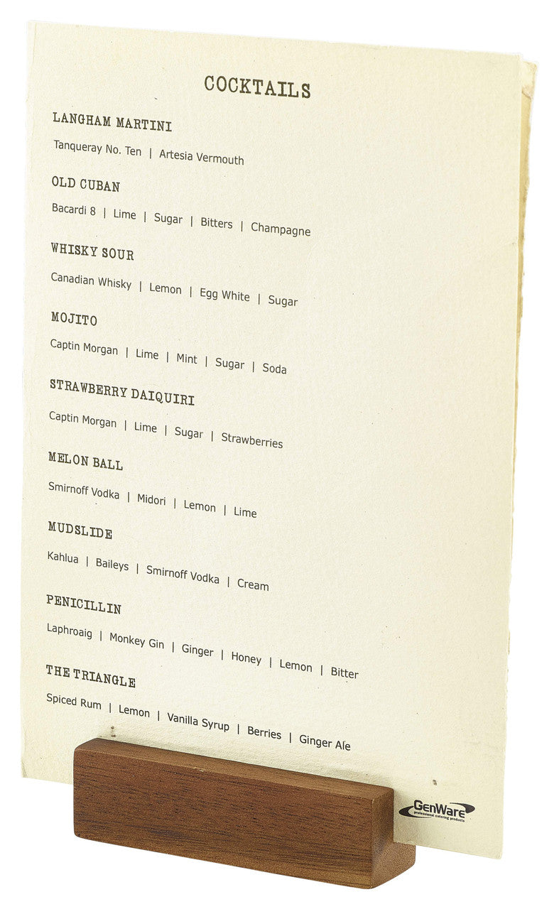 Acacia Wood Sign Holder 9 x 3 x 3cm