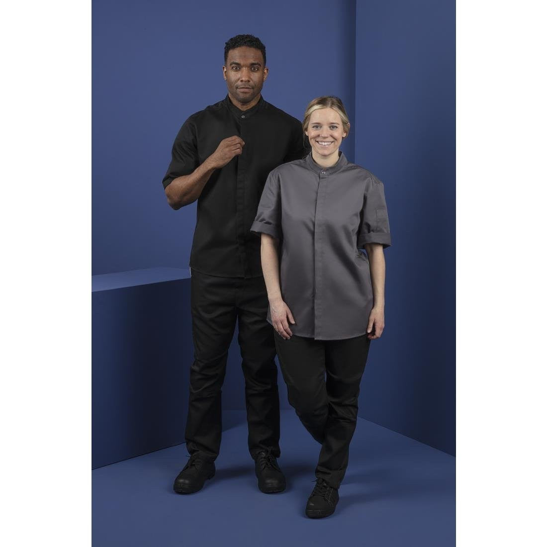 Southside Band Collar Chefs Jacket Black Size M BB711-M