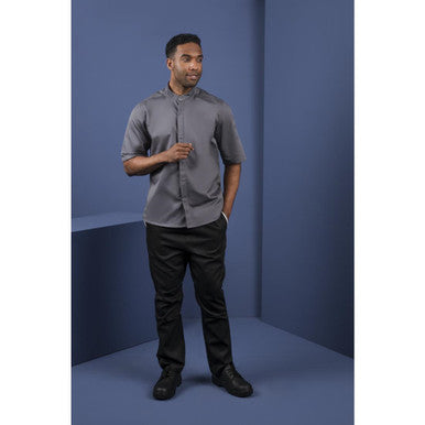 Southside Band Collar Chefs Jacket Charcoal Size L BB712-L