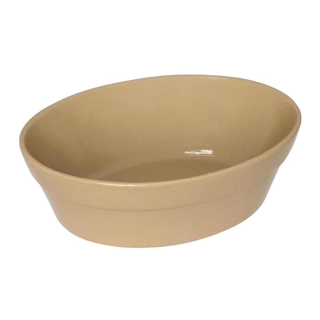 Side top view of Olympia Stoneware Oval Pie Bowls 145 x 104mm.