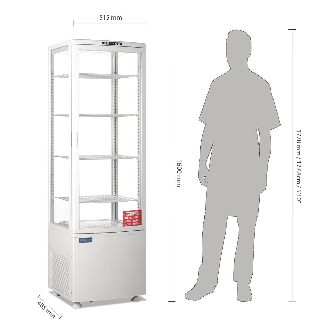 Polar C-Series Curved Door Display Fridge 235Ltr White CB509