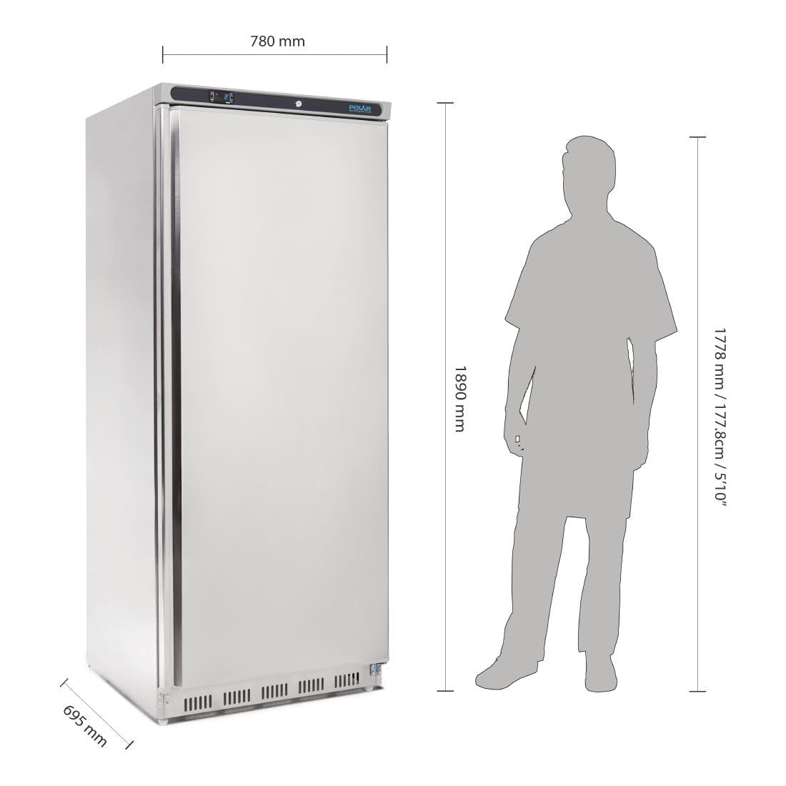 Polar C-Series Upright Fridge 600Ltr CD084