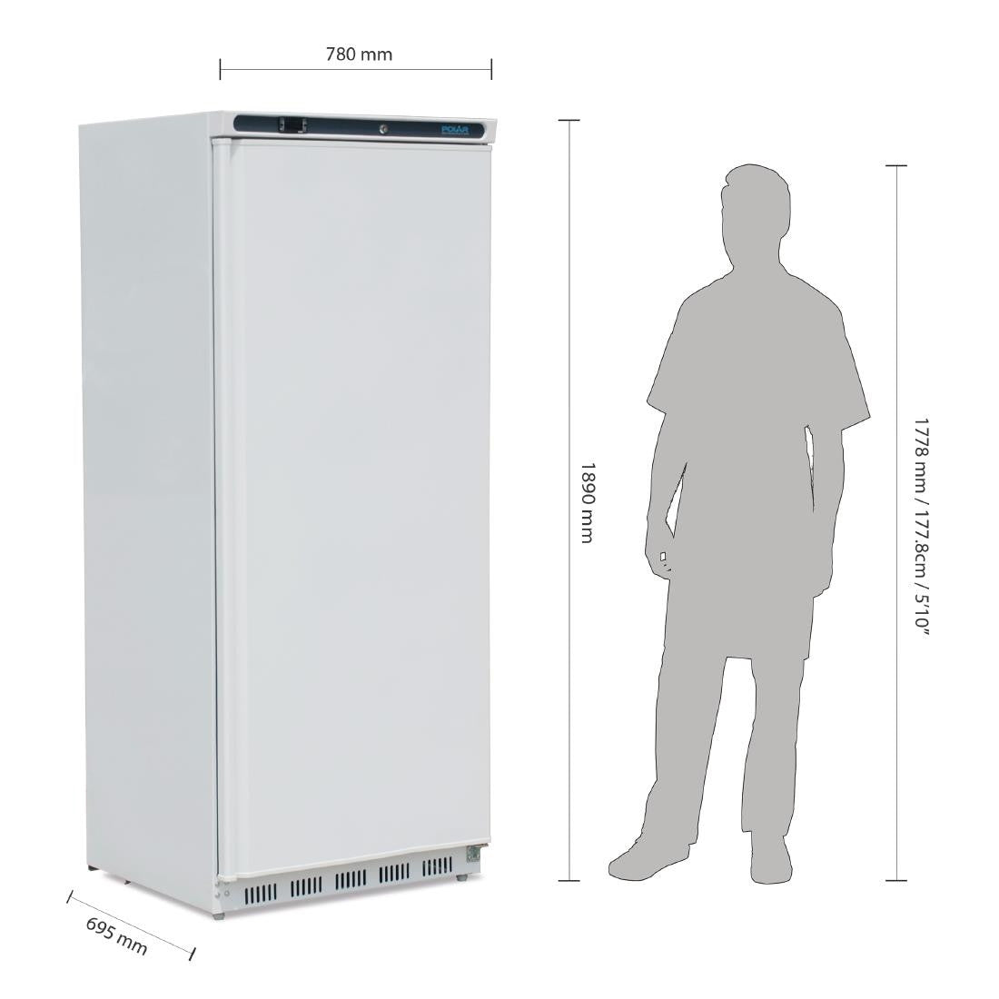 Polar C-Series Upright Fridge White 600Ltr CD614