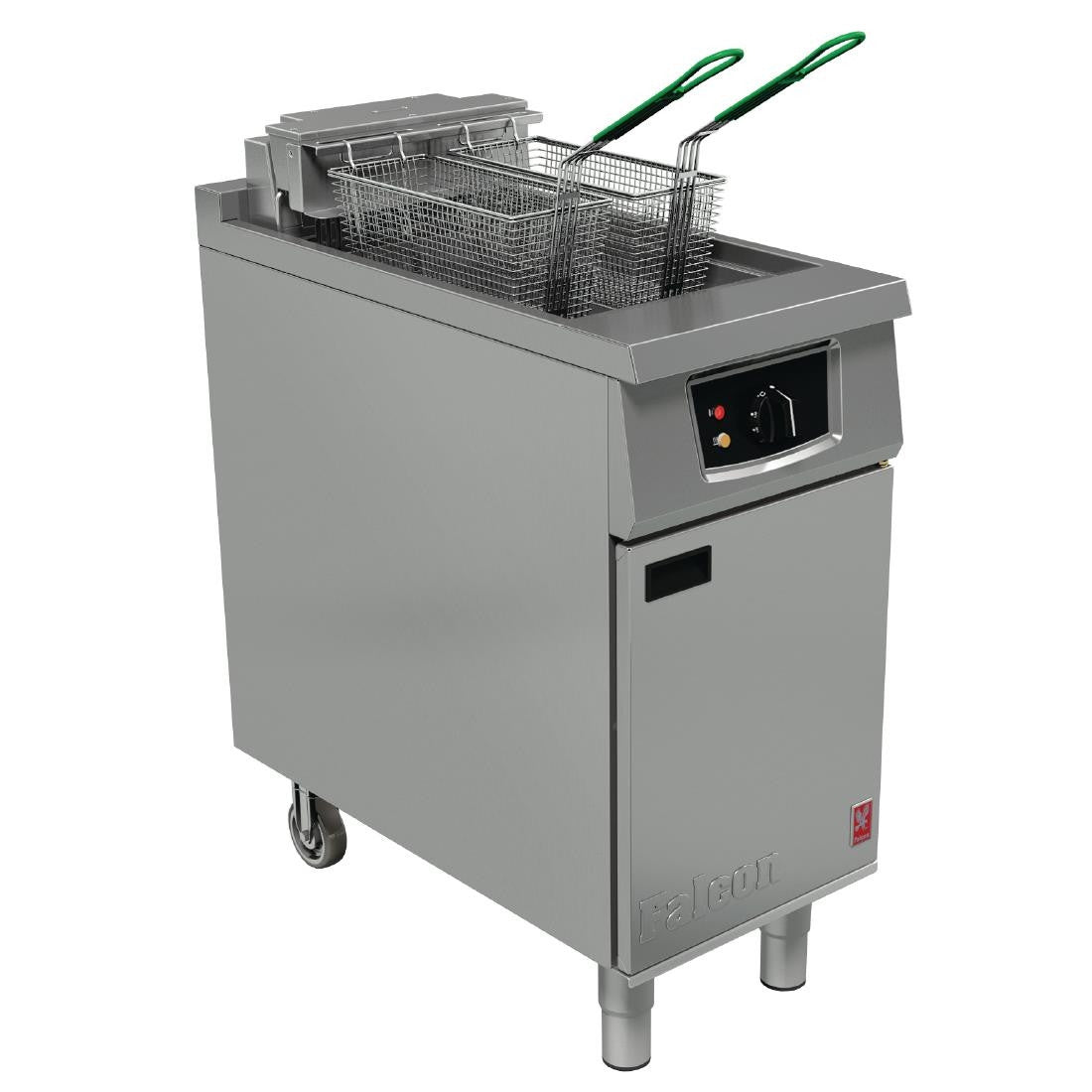 Falcon Single Tank Twin Basket Free Standing Electric Filtration Fryer E401F CF746