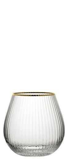 Utopia Hayworth Stemless Gin Glass Gold Rim 22oz (65cl) 6 Pack