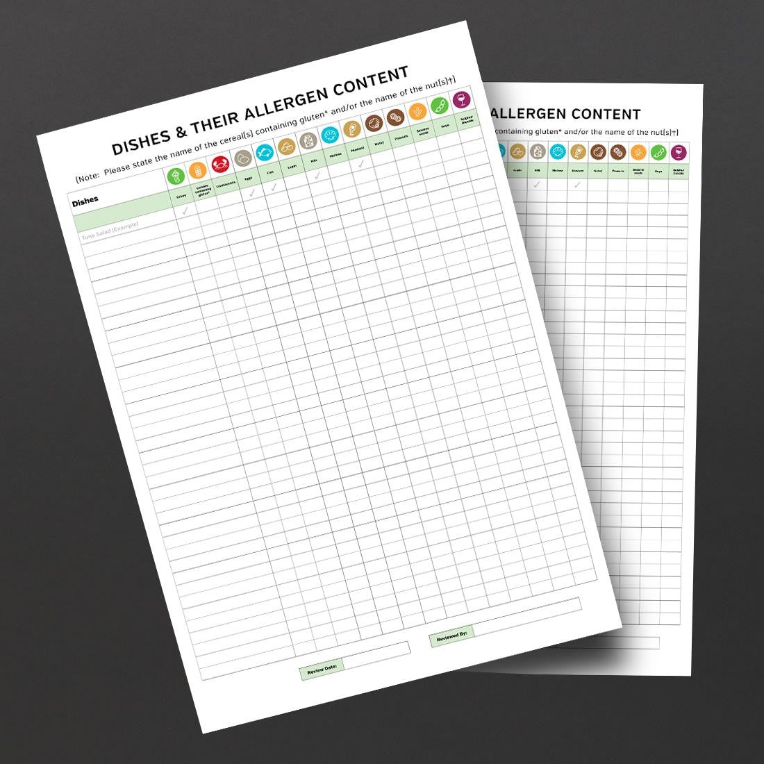 Chef Dishes Allergy Awareness Staff Guidance A2 Framed Poster (Pack of 3 Posters) CG200