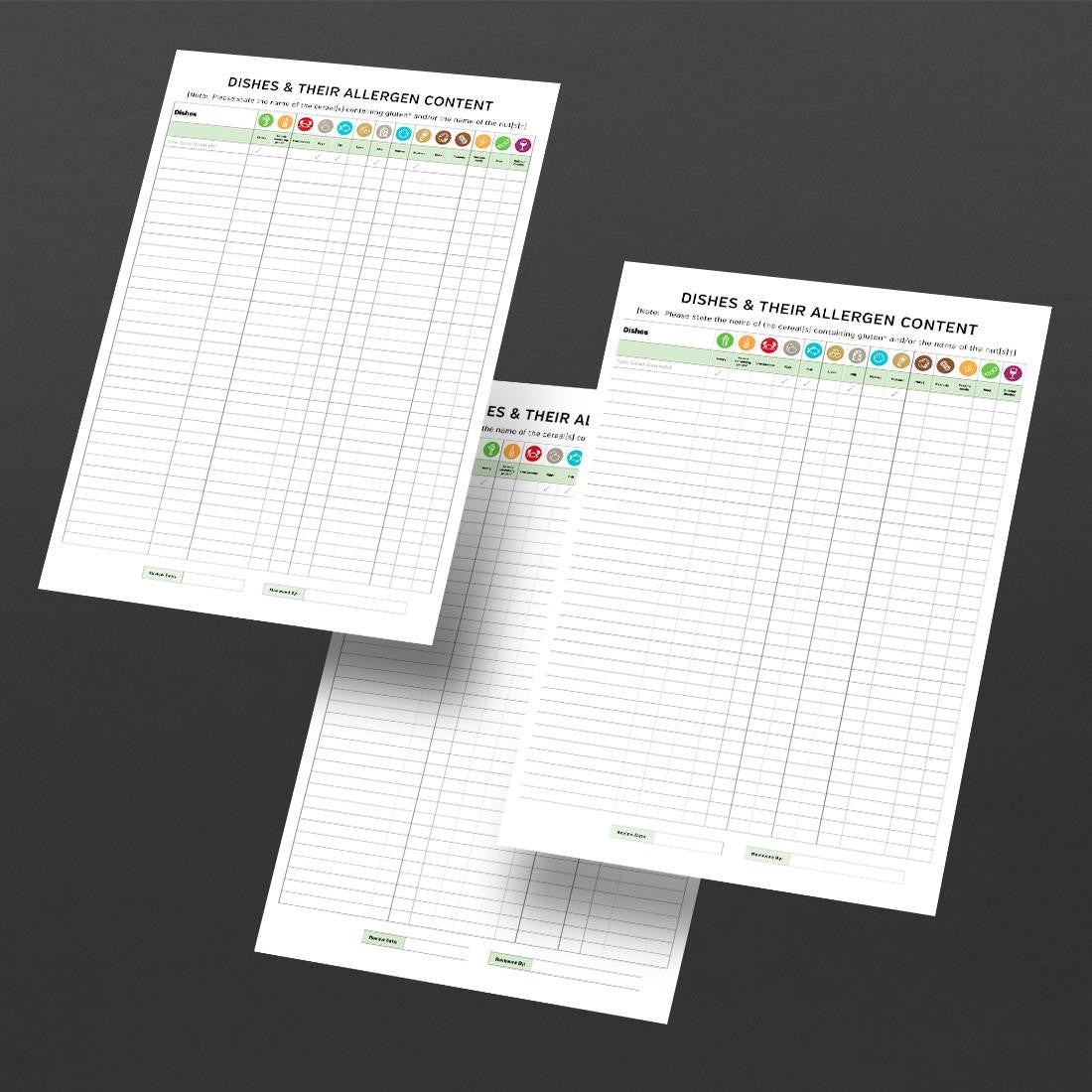 Chef Dishes Allergy Awareness Staff Guidance Replacement Posters (Pack of 3) CG201