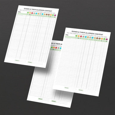 Chef Dishes Allergy Awareness Staff Guidance Replacement Posters (Pack of 3) CG201