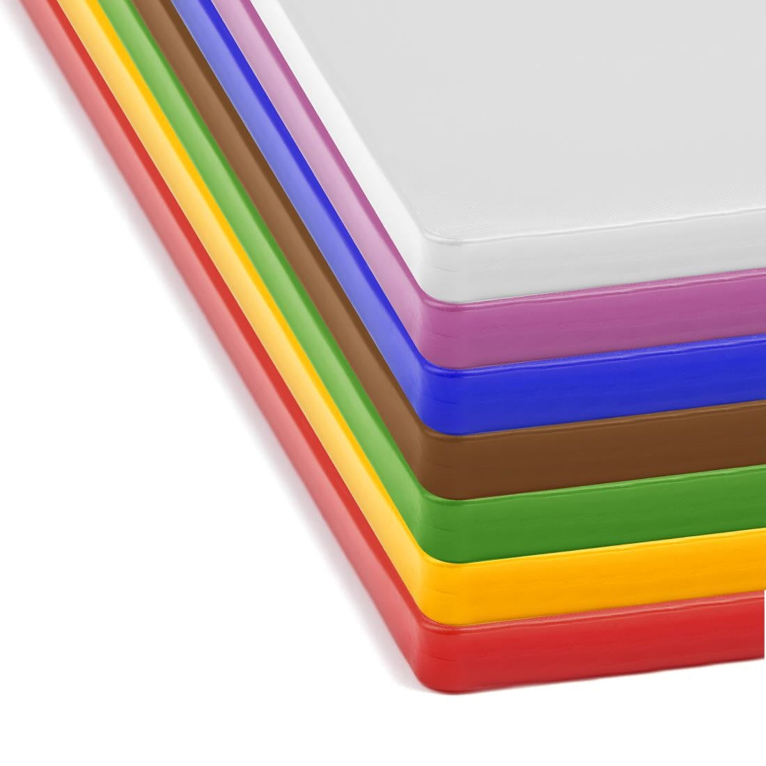 Hygiplas Low Density Chopping Boards Set with Rack (Set of 7 - 20mm High) CH044