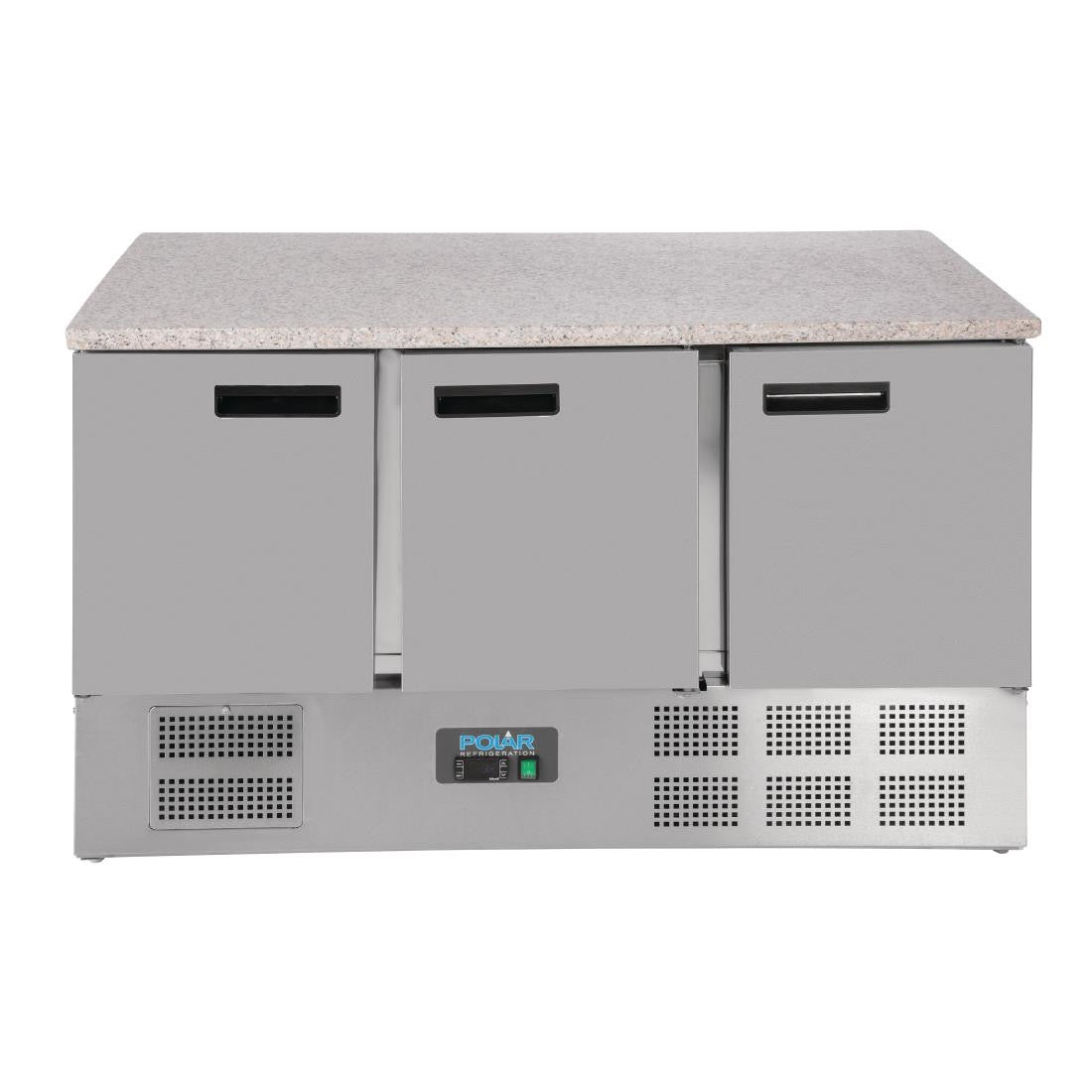 Polar G-Series 3 Door Counter Fridge with Granite Work Top 368Ltr CL109