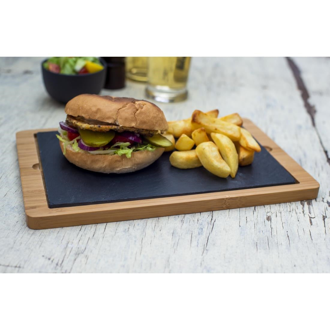 Olympia Smooth Edged Slate Platters 280 x 180mm (Pack of 2) CM063